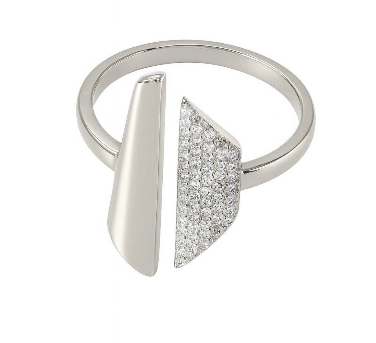 Anello in Argento 925 Regolabile con Scudo di Zirconi